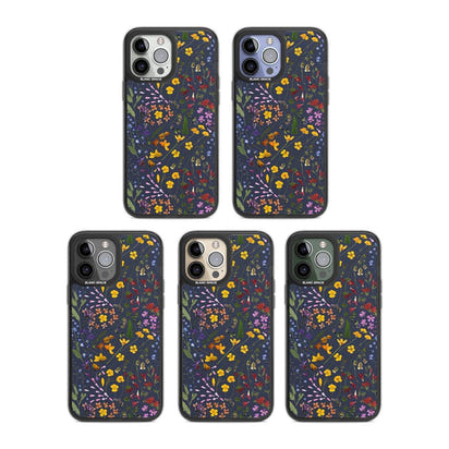 Grappe de feuilles de fleurs sauvages bleu marine