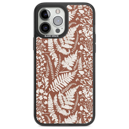 Fleurs sauvages et fougères sur terre cuite