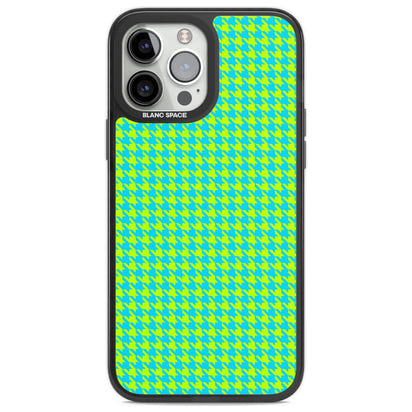 Neon Lime & Turquoise Houndstooth