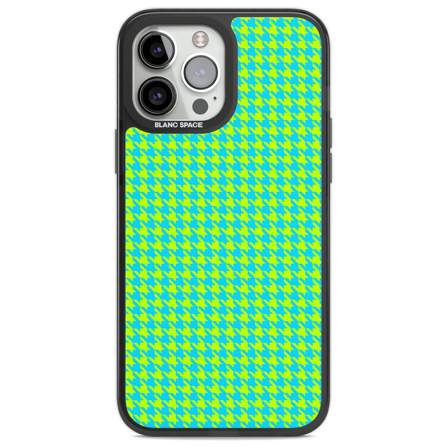 Neon Lime & Turquoise Houndstooth