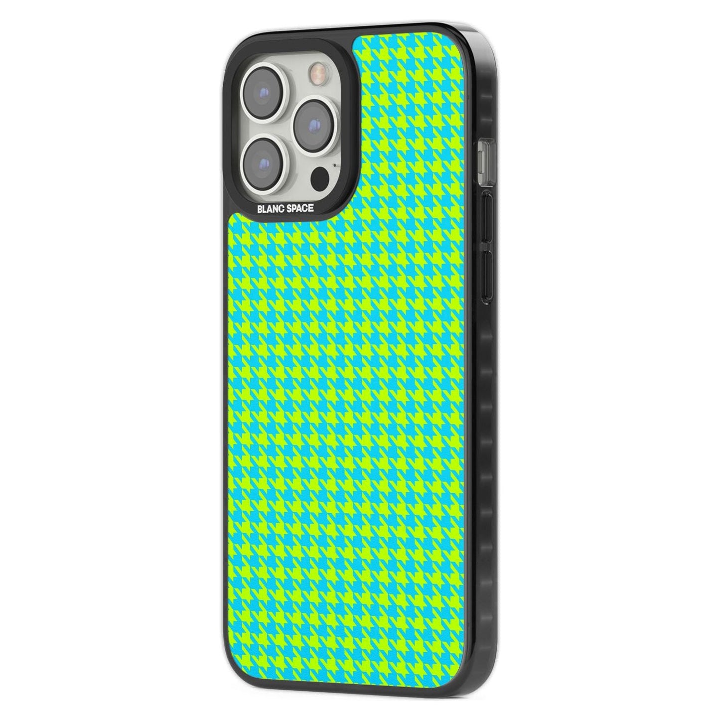 Neon Lime & Turquoise Houndstooth
