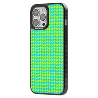 Neon Lime & Turquoise Houndstooth