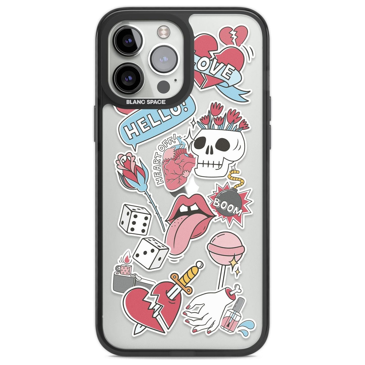 Autocollants Crâne et Fleurs