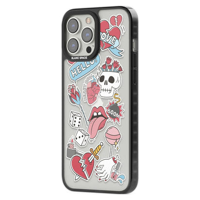 Autocollants Crâne et Fleurs