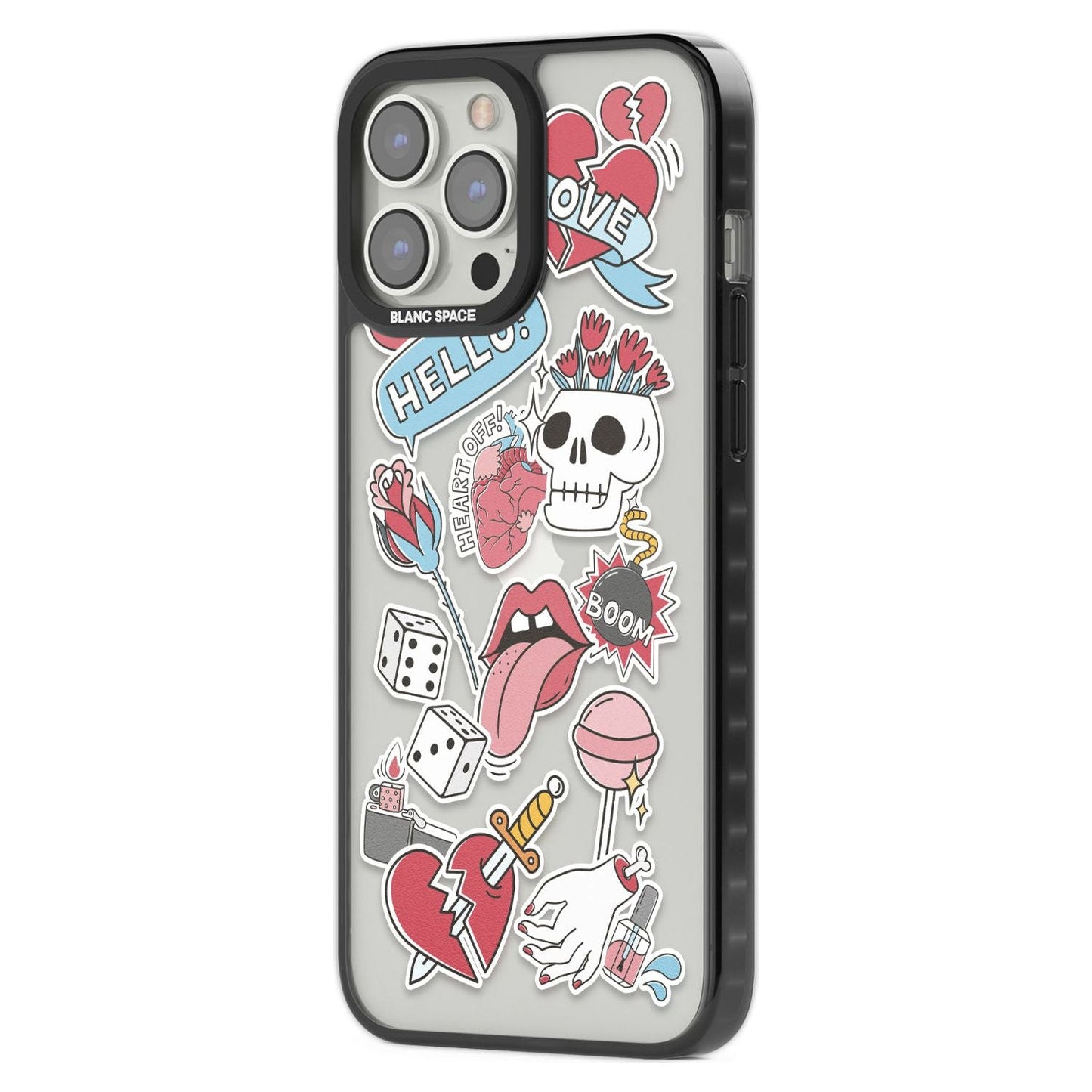 Autocollants Crâne et Fleurs