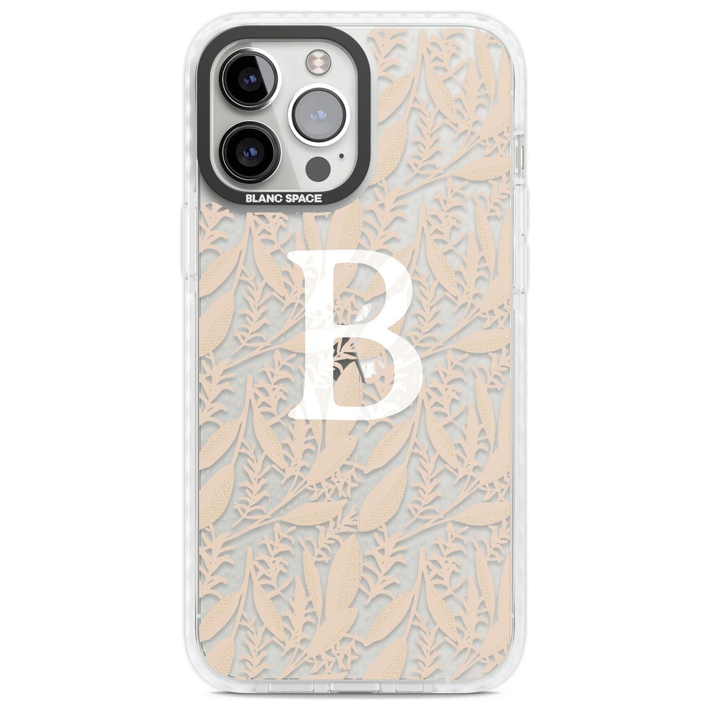 Monogramme personnalisé, motif floral abstrait subtil.