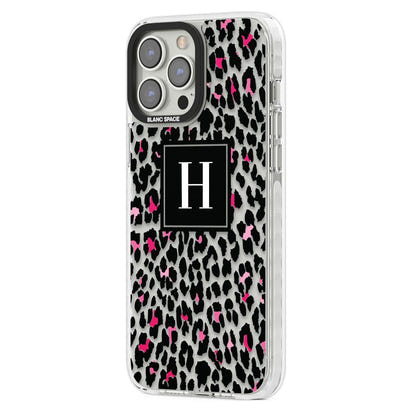 Personalised Clear Pink Leopard Monogram