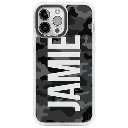 Personalised Black Camo Name Vertical