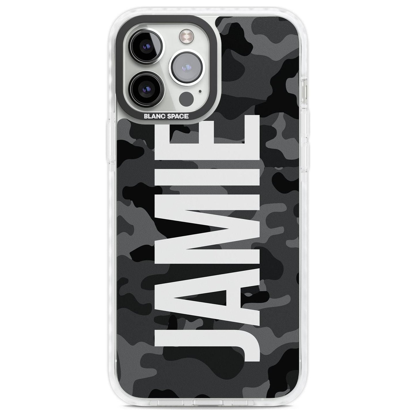 Personalised Black Camo Name Vertical
