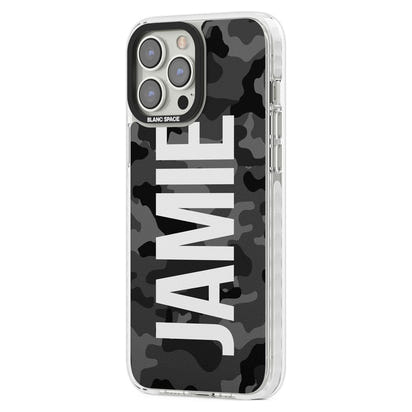 Personalised Black Camo Name Vertical
