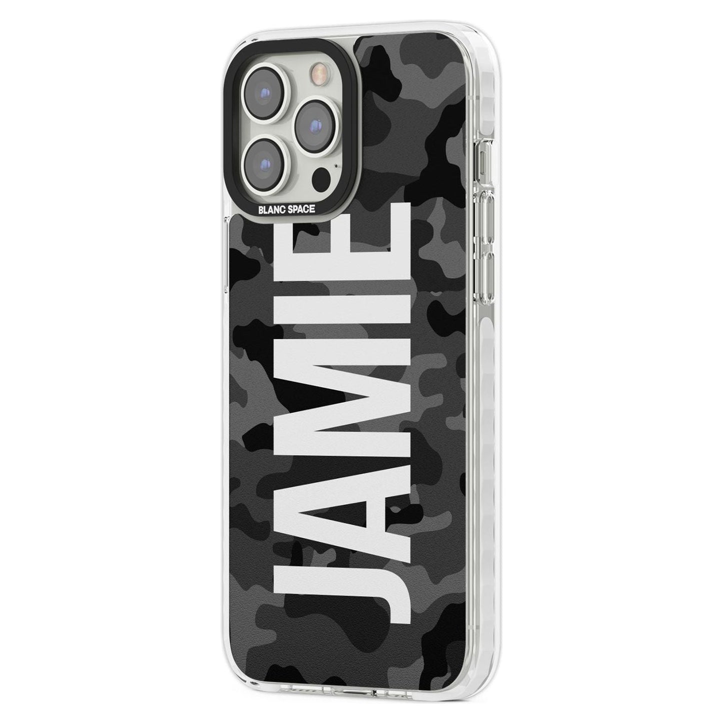 Personalised Black Camo Name Vertical