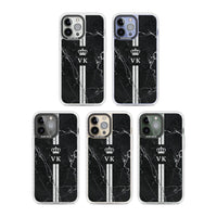 Personalised Black Marble Stripe Initials