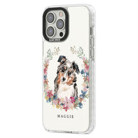 Personalised Australian Shepherd Floral Portrait