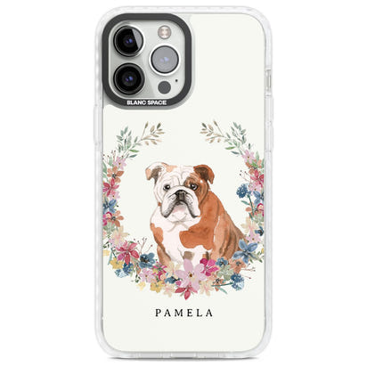 Personalised English Bulldog Floral Portrait