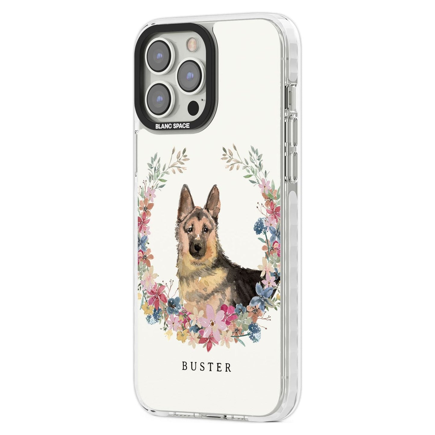 Personalised German Shepherd Floral Portrait