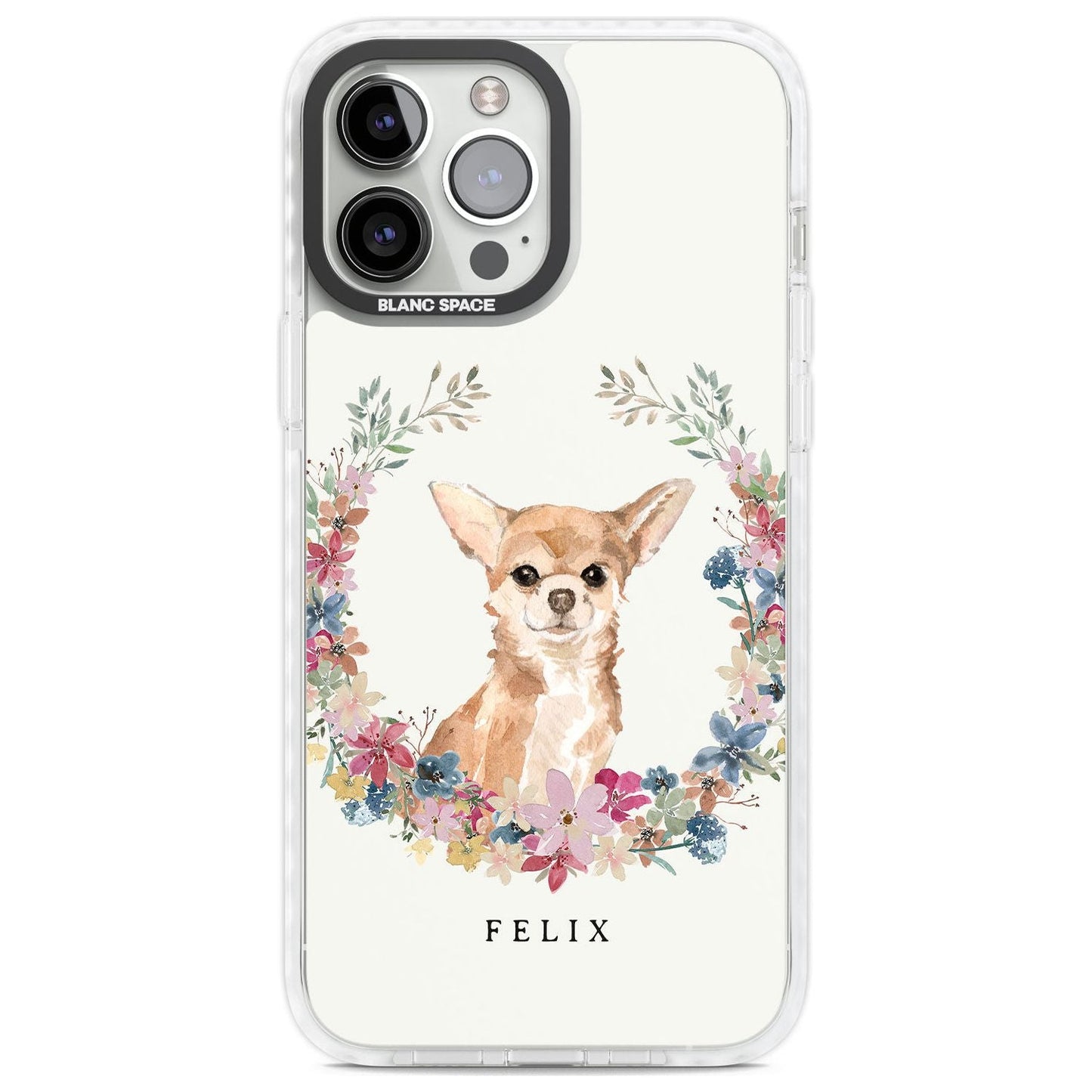 Personalised Chihuahua Floral Portrait
