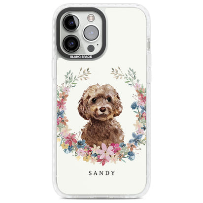 Personalised Brown Cockapoo Floral Portrait