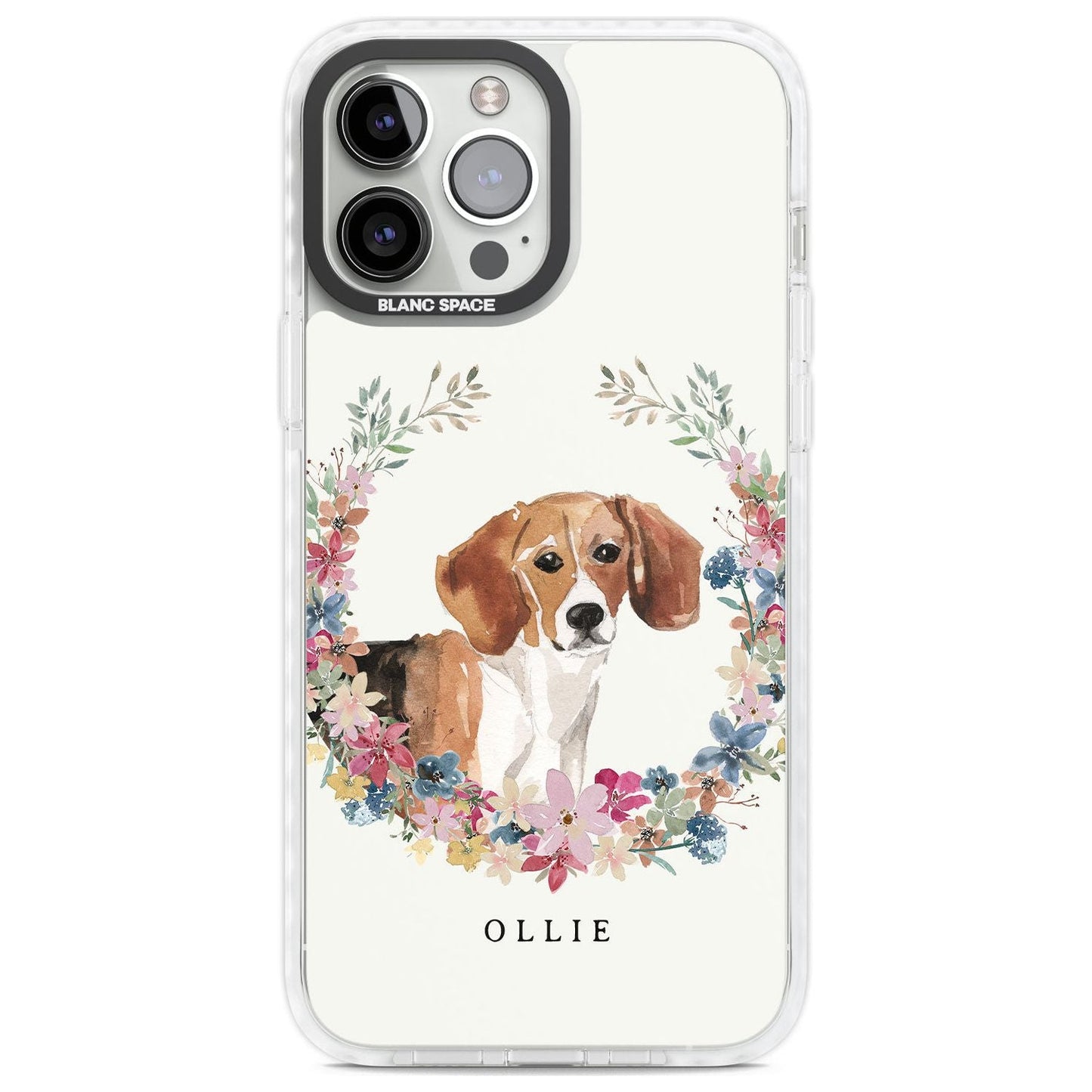 Personalised Beagle Floral Portrait