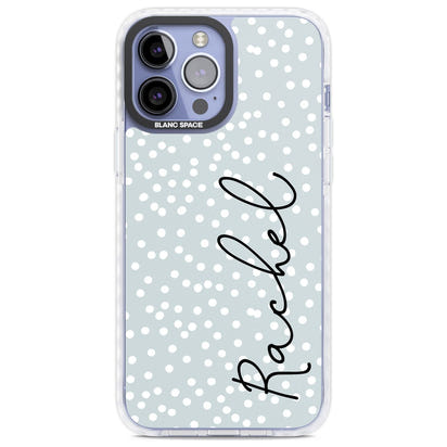 Écriture cursive verticale personnalisée et points