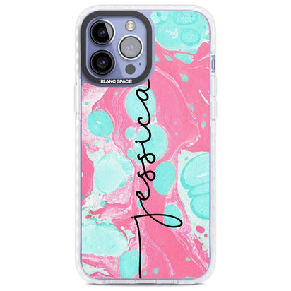 Personalised Turquoise & Pink Marbled
