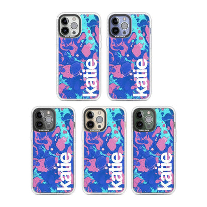 Personalisiertes marineblau-türkisfarbenes Marmor-Design