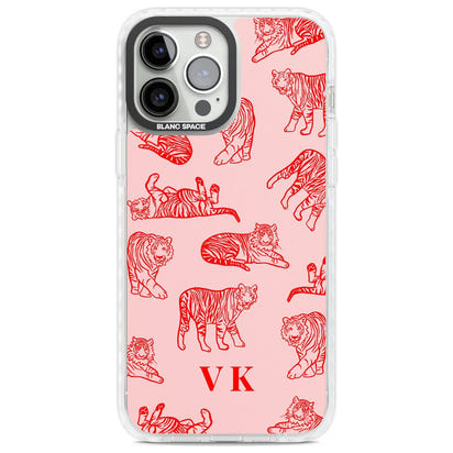 Personalised Red Tiger Outlines On Pink