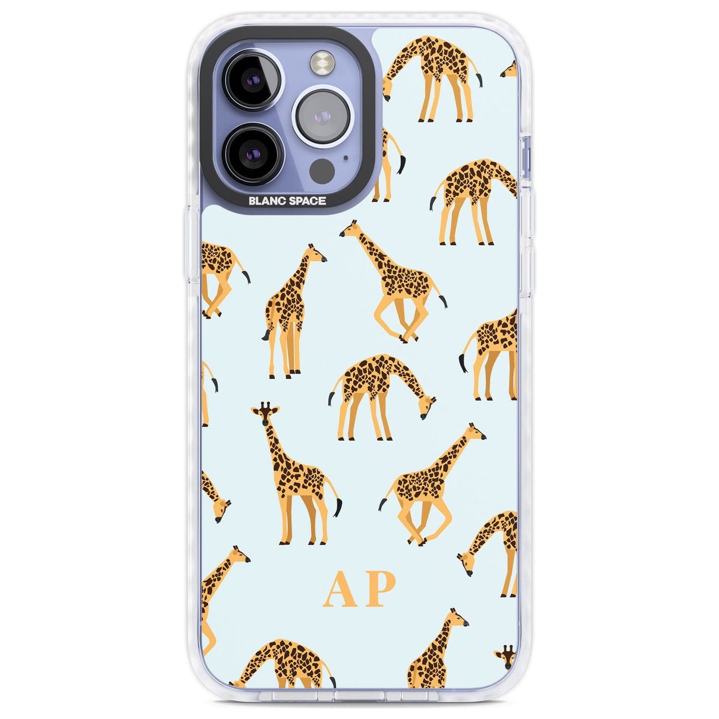 Personalisiertes Safari-Giraffenmuster auf Blau