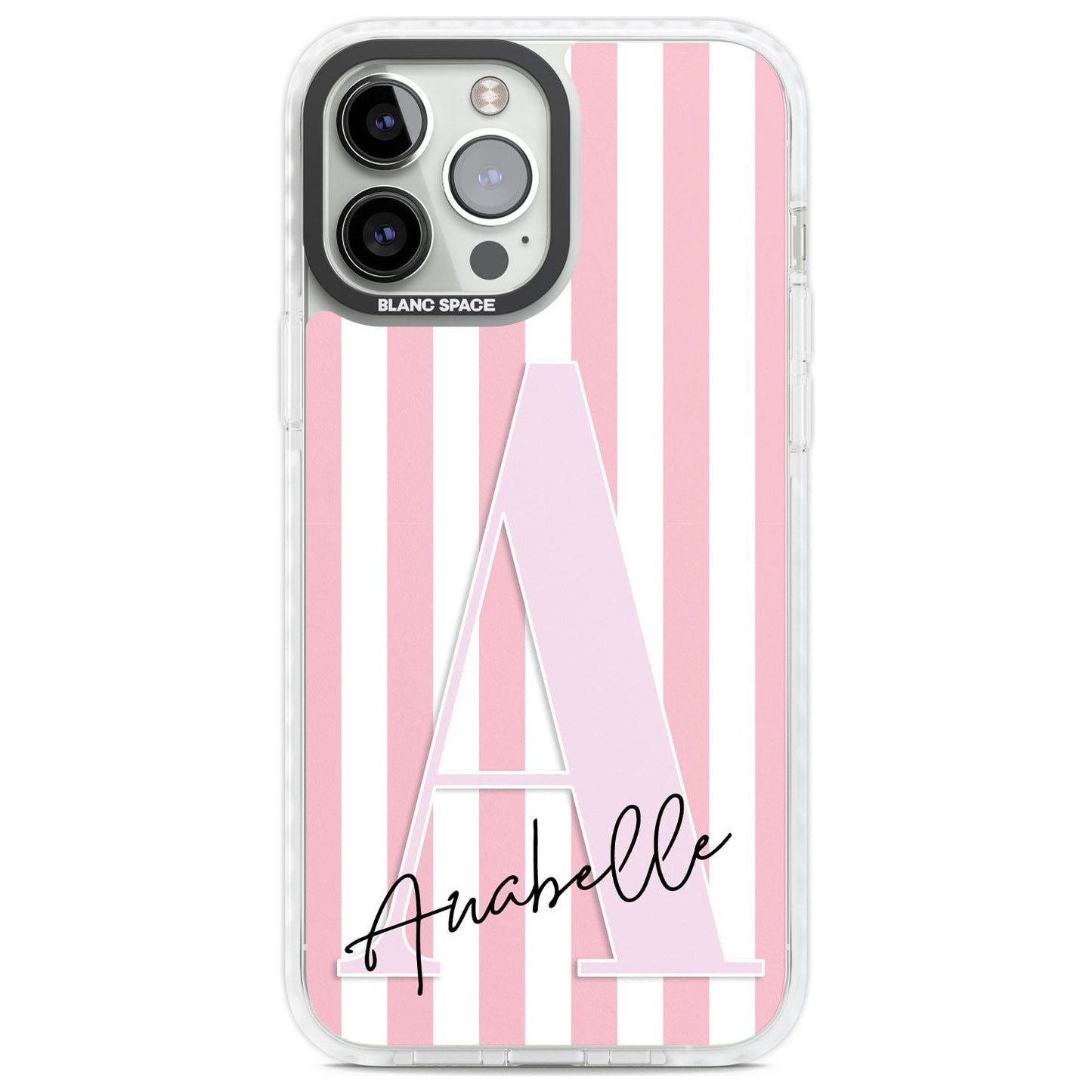 Personalised Pink Stripes & Monogram