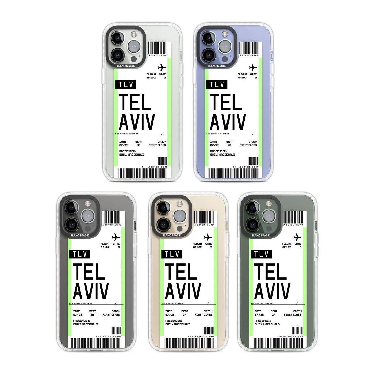 Personalisierte Bordkarte für Tel Aviv