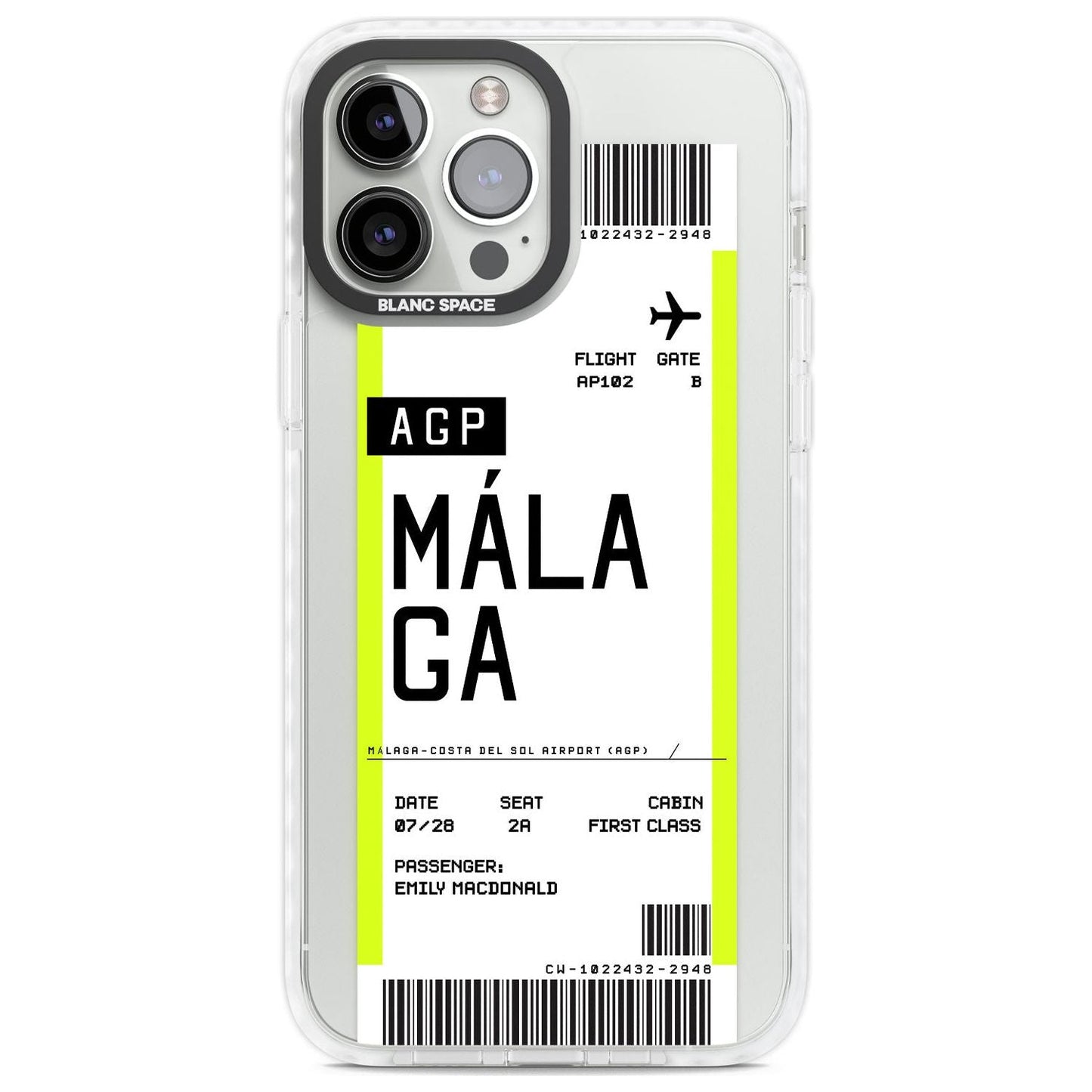 Personalised Málaga Boarding Pass