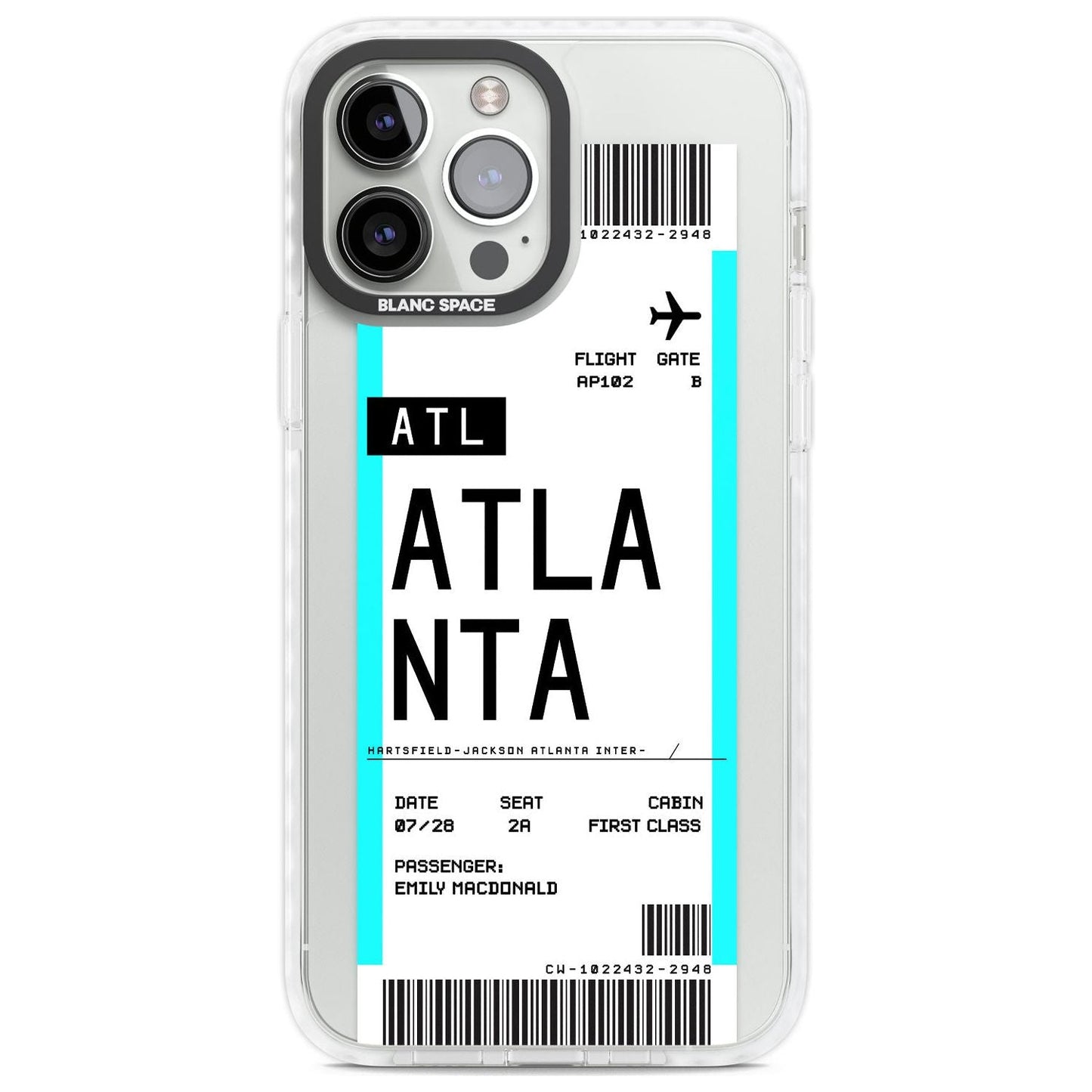 Personalisierte Atlanta-Bordkarte