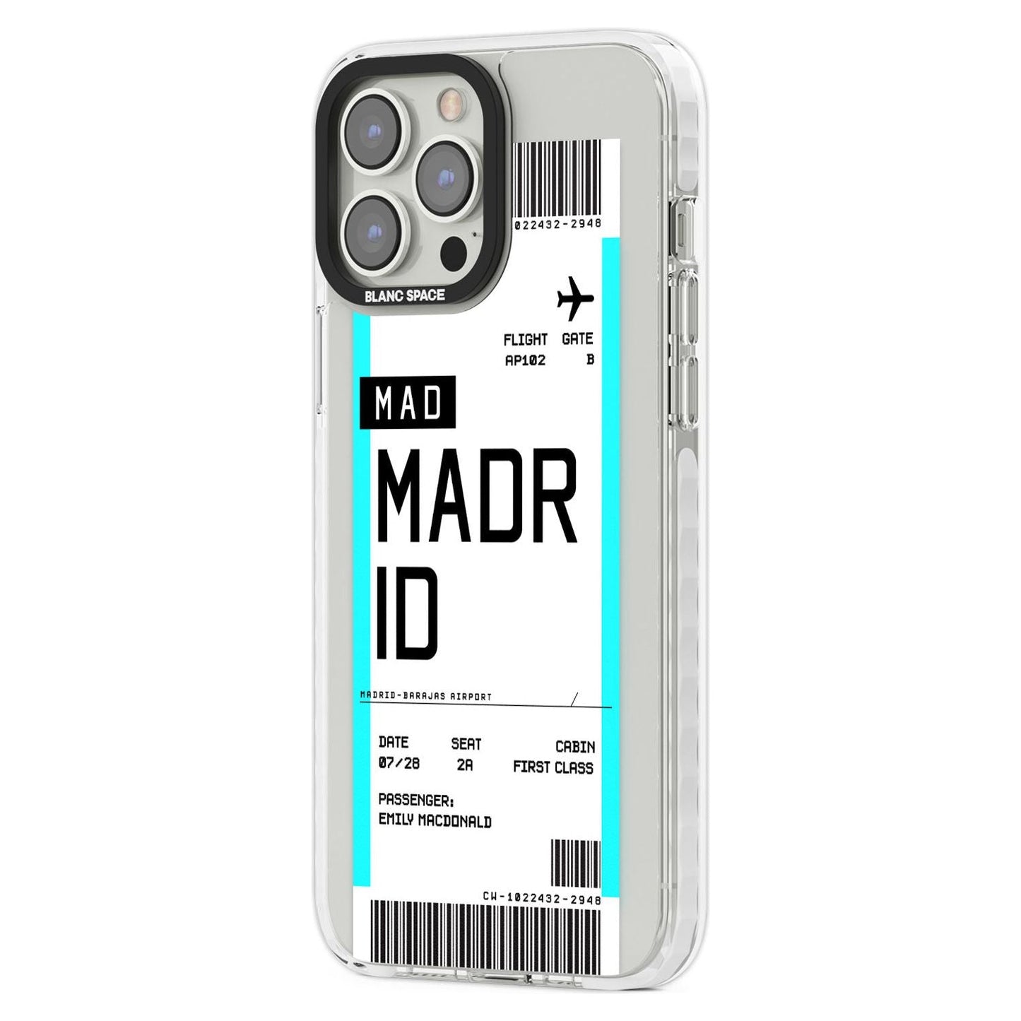 Personalised Madrid Boarding Pass
