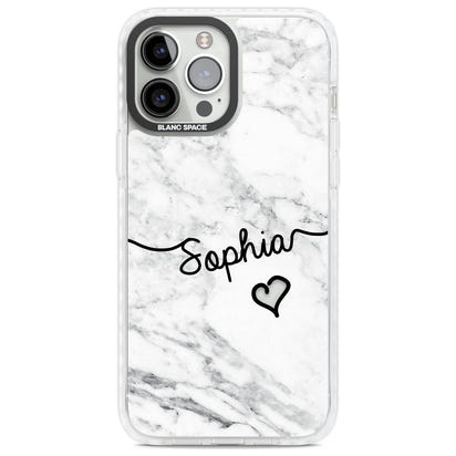 Personalised White Marble Heart