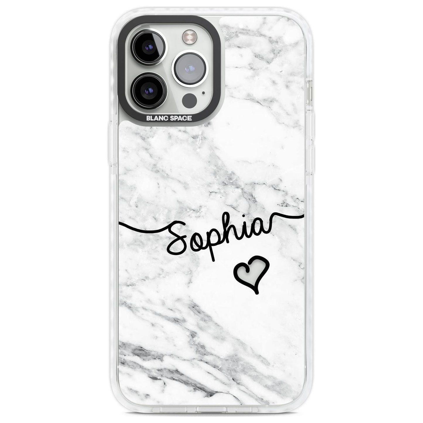 Personalised White Marble Heart