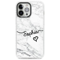 Personalised White Marble Heart