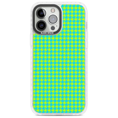 Neon Lime & Turquoise Houndstooth