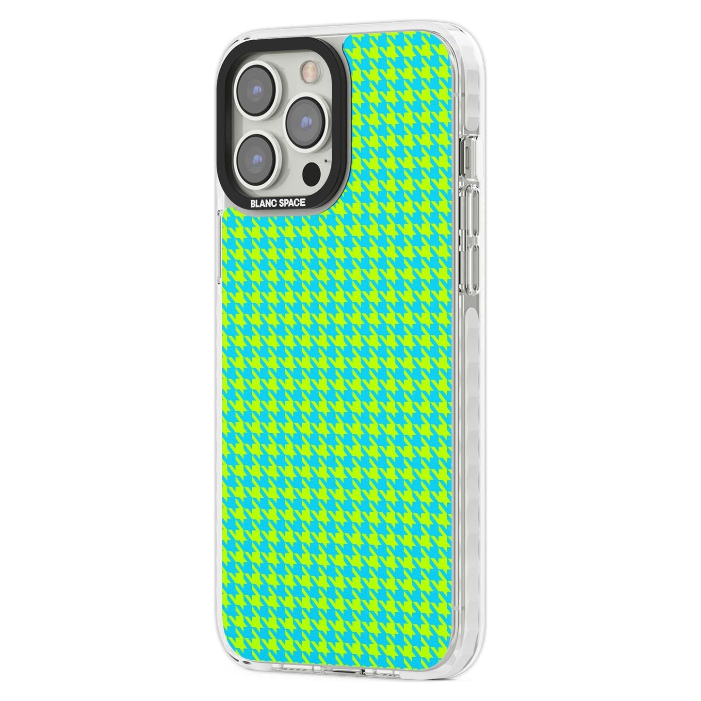 Neon Lime & Turquoise Houndstooth