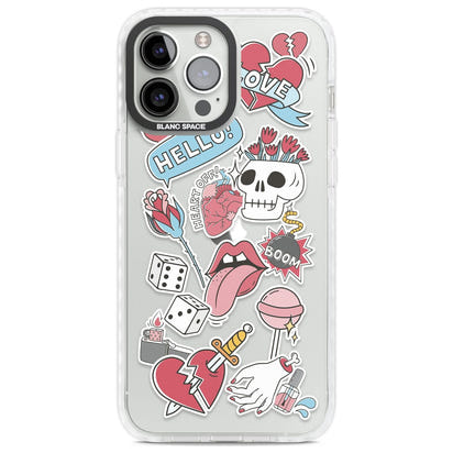 Autocollants Crâne et Fleurs