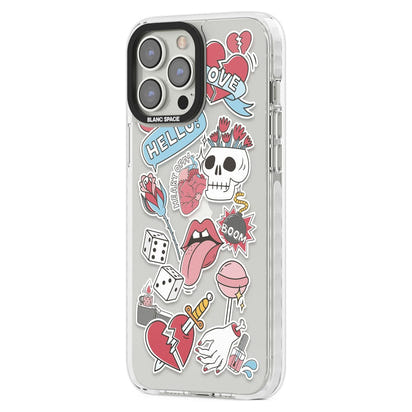 Autocollants Crâne et Fleurs