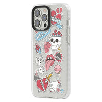 Autocollants Crâne et Fleurs