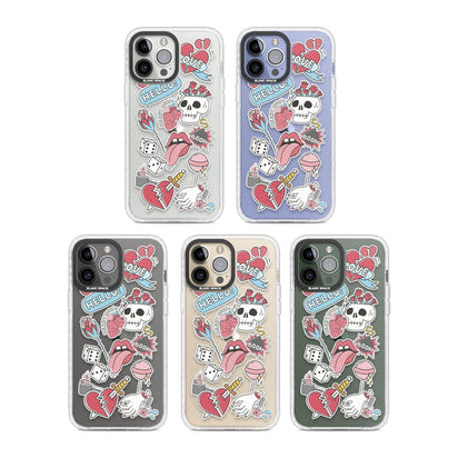 Autocollants Crâne et Fleurs