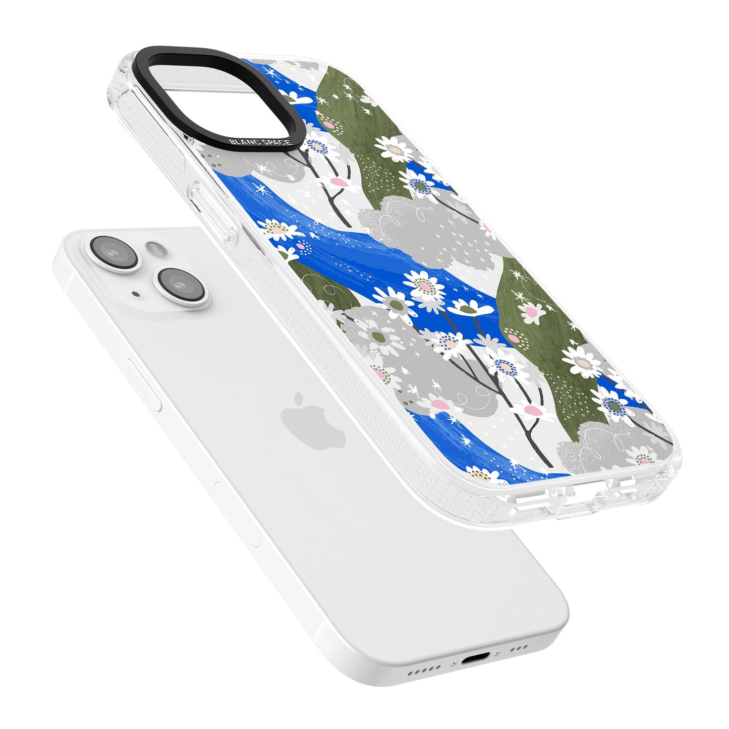 Blue & Grey Daisies Pattern