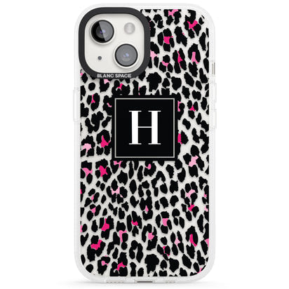 Personalised Clear Pink Leopard Monogram