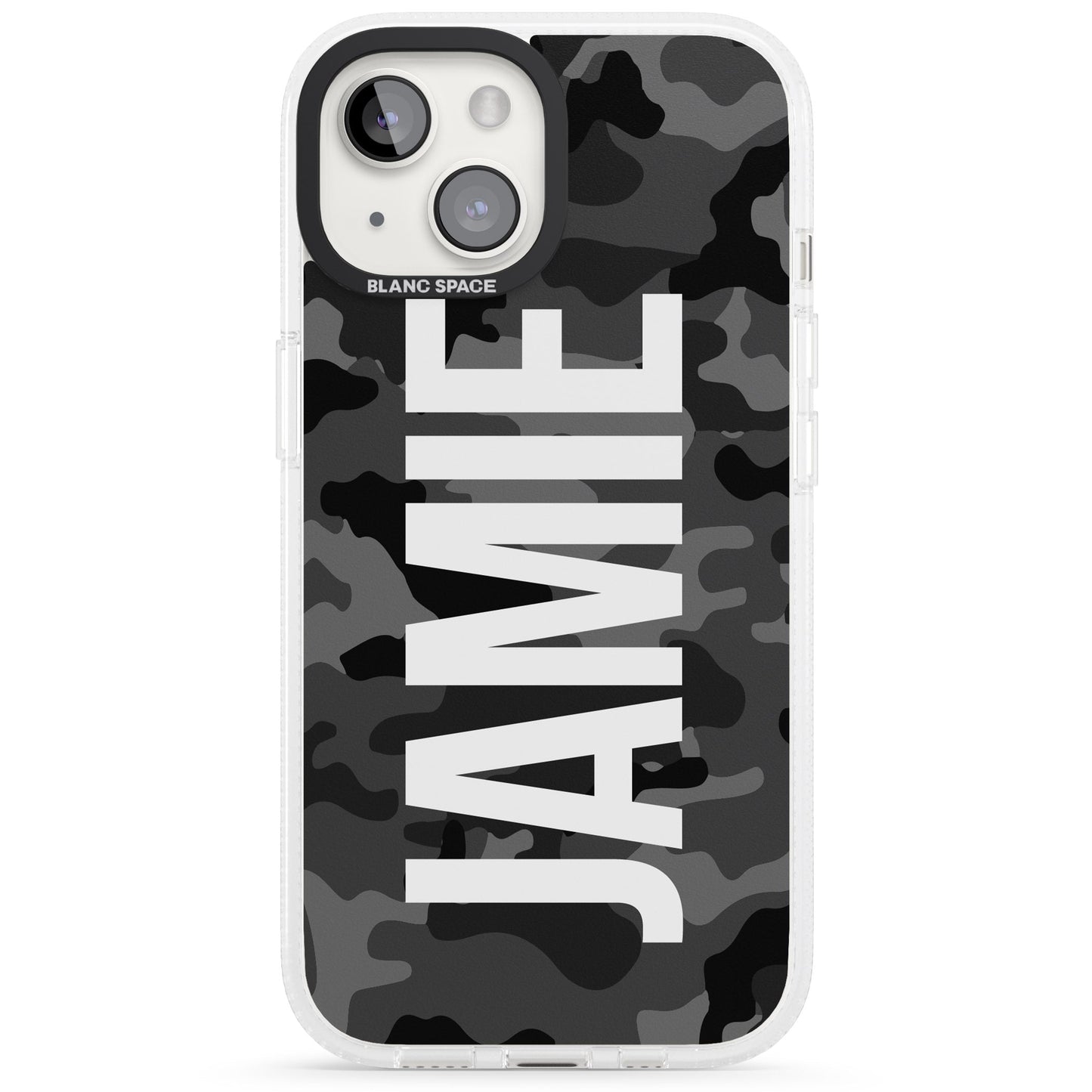 Personalised Black Camo Name Vertical