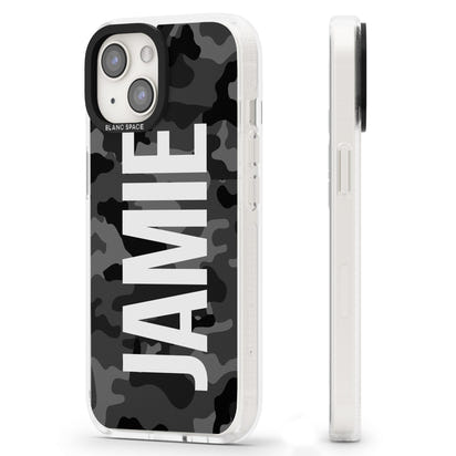 Personalised Black Camo Name Vertical