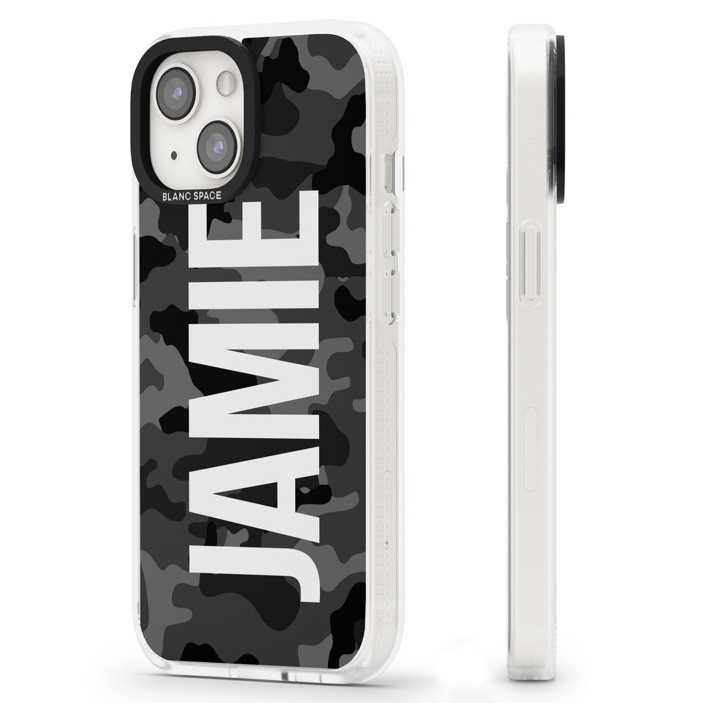 Personalised Black Camo Name Vertical