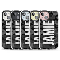 Personalised Black Camo Name Vertical