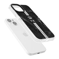 Personalised Black Marble Stripe Initials