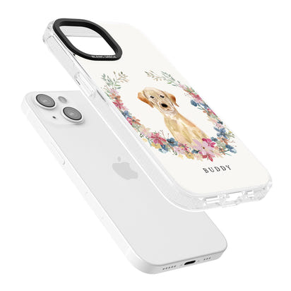 Portrait floral personnalisé d'un Labrador Retriever jaune