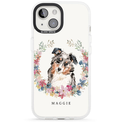 Personalised Australian Shepherd Floral Portrait